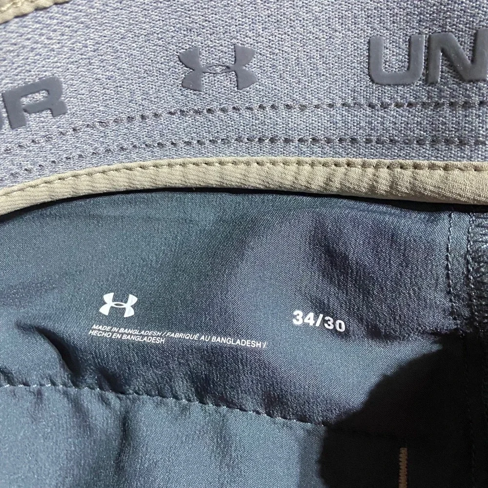 Under Armour Mens Golf Pants Khaki‎ Tan Performance Chino 34x30 Tapered Leg